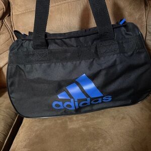 Adidas Small Black and Blue Duffel Bag